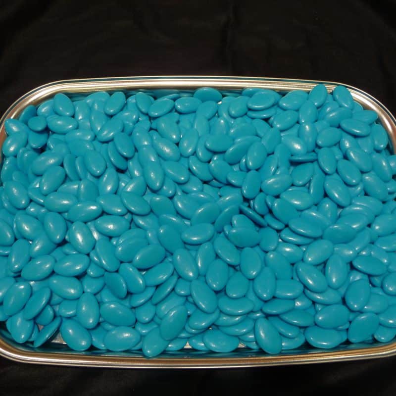 Dragée vrac brillant chocolat couleur turquoise