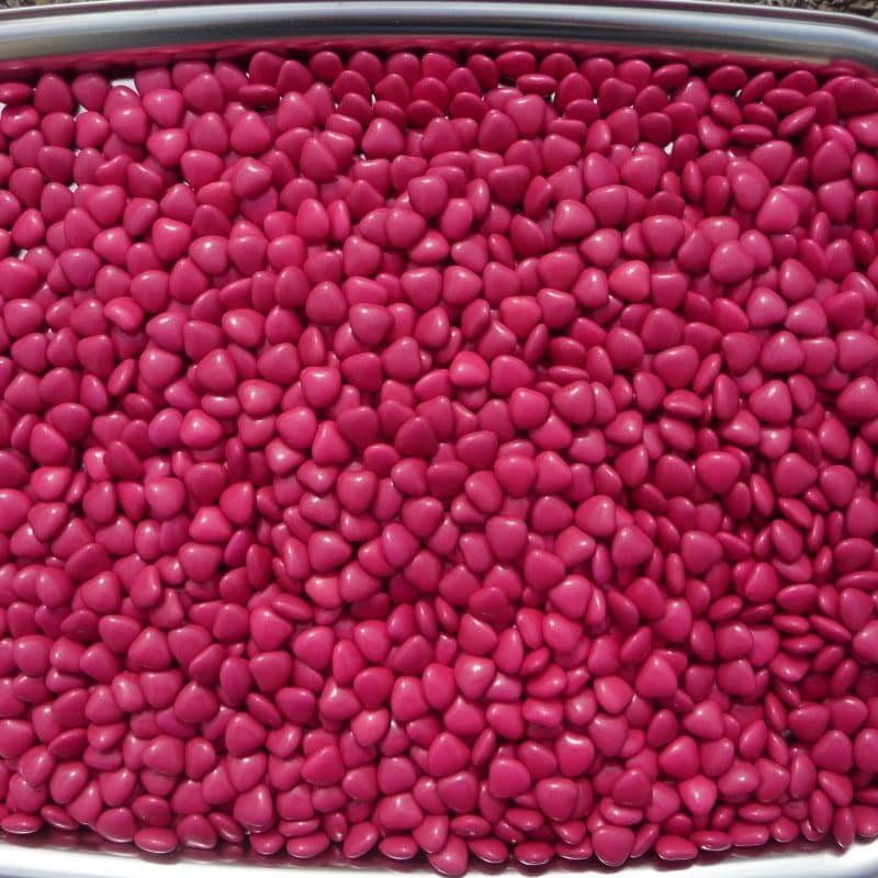 Dragée vrac brillant  mini coeur chocolat framboise