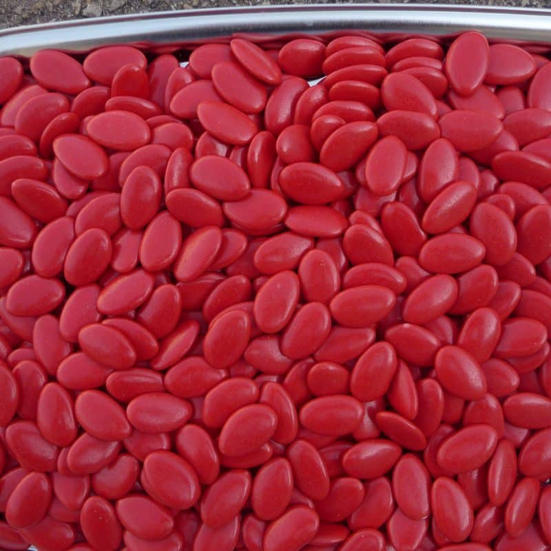Dragée vrac brillant chocolat couleur rouge Adam
