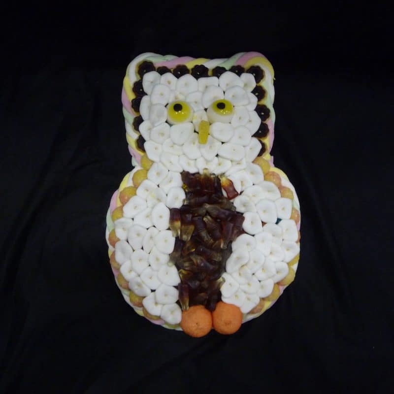 Gâteau de bonbons hibou