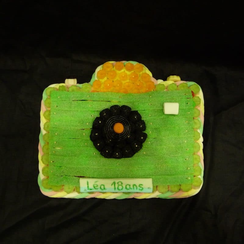 Gâteau de bonbons appareil photo