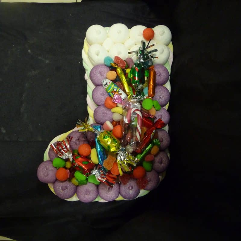 Gâteau de bonbons botte de Noël