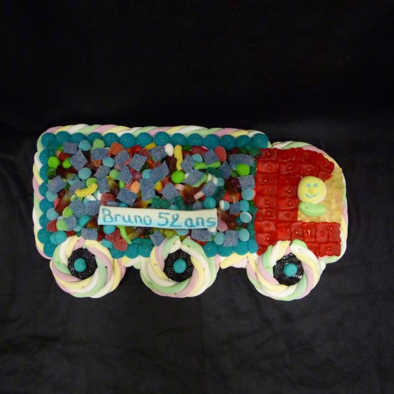 Gâteau de bonbons camion
