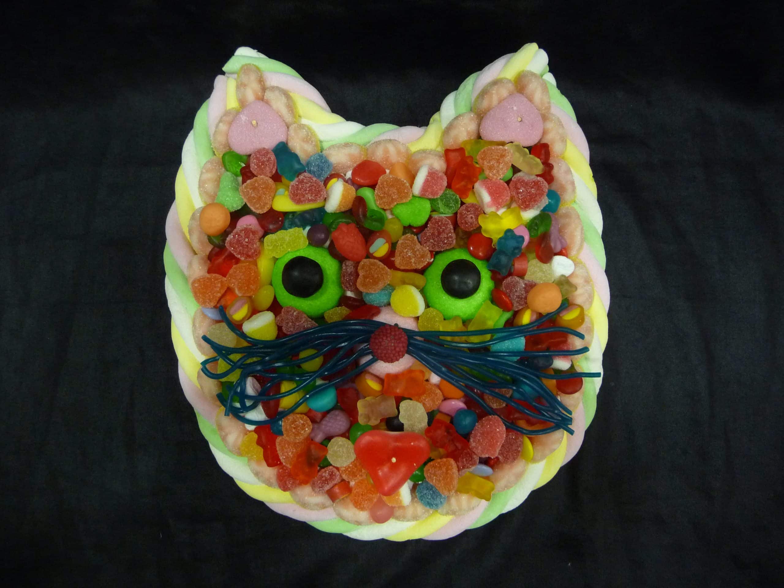 Gâteau de bonbons tête de chat