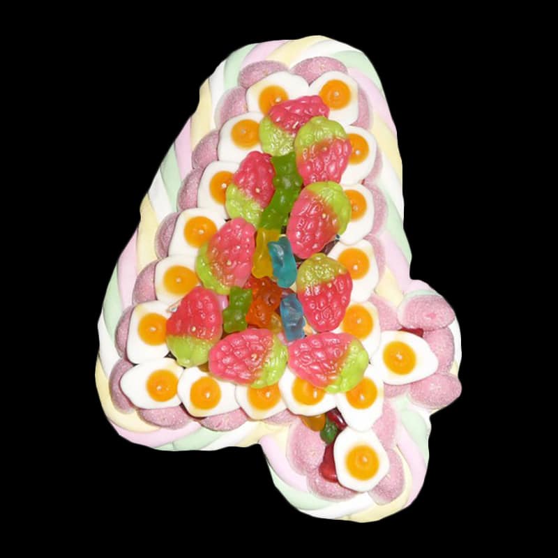 Gâteau de bonbons chiffre 4