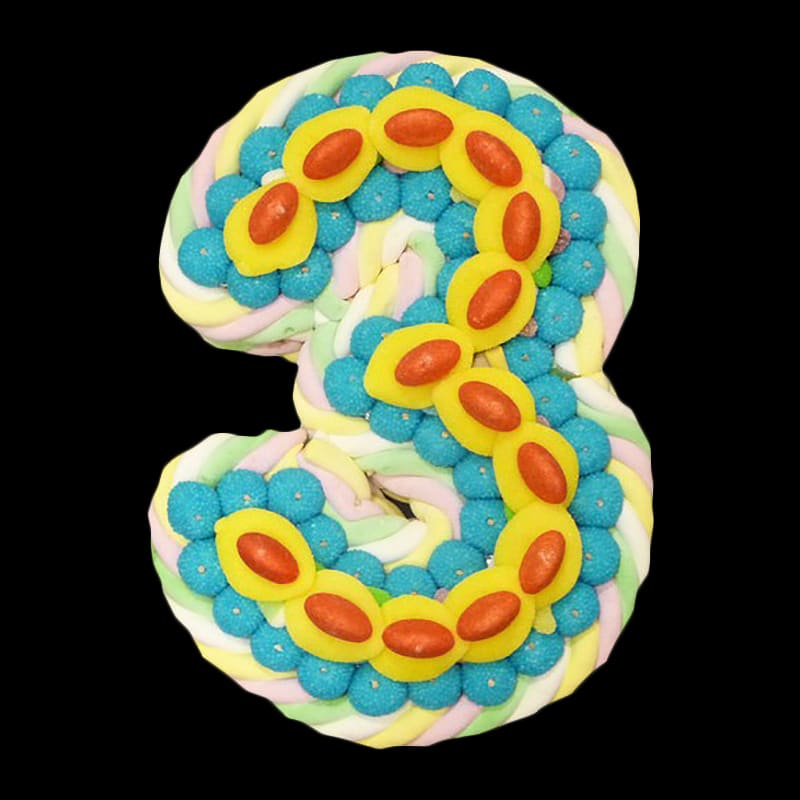 Gâteau de bonbons chiffre 3