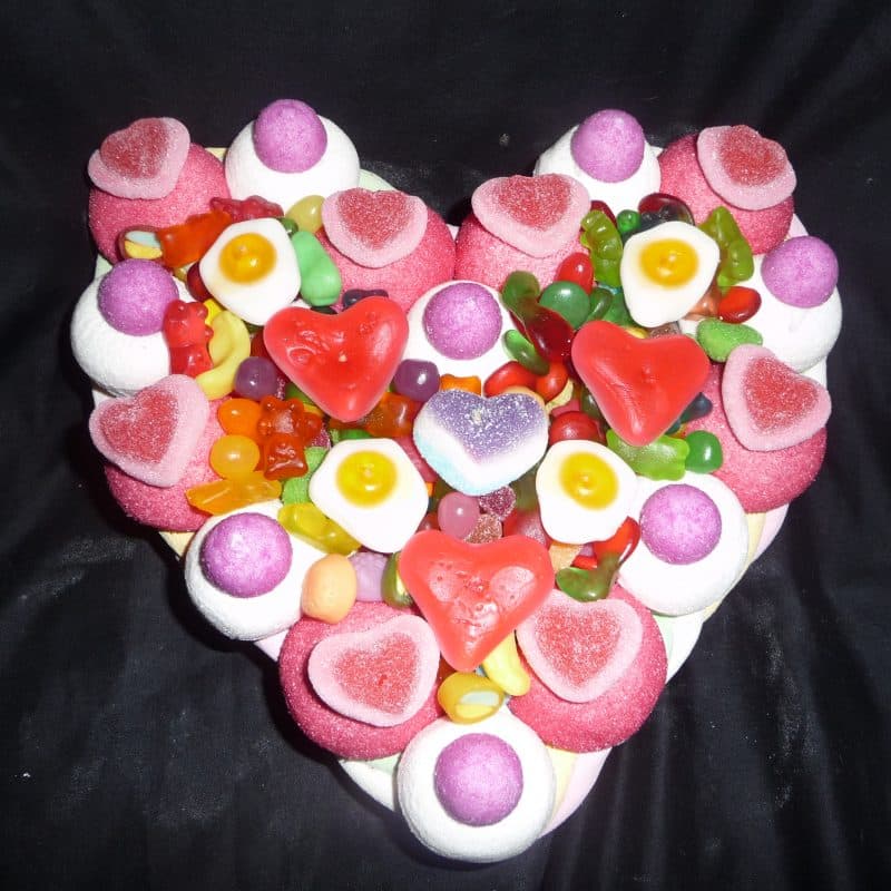 Gâteau de bonbons cœur 20 cm
