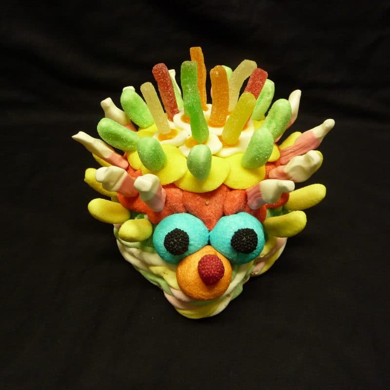 Gâteau de bonbons hérisson