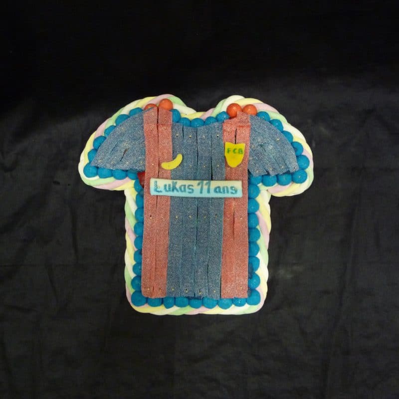 Gâteau de bonbons maillot Barça
