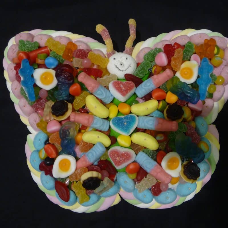 Gâteau de bonbons en forme de Papillon exotique