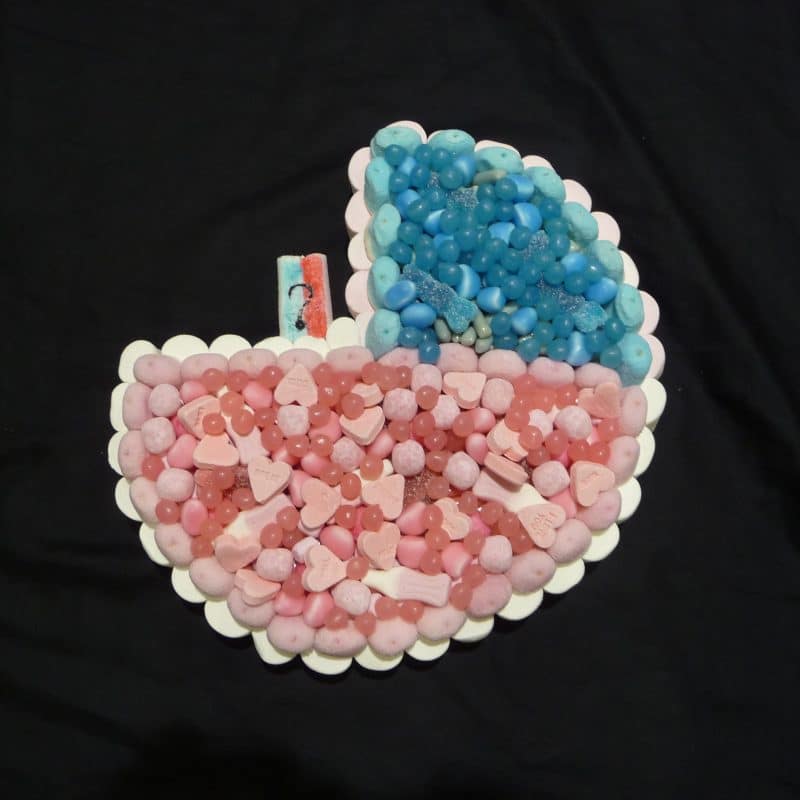 Gâteau de bonbons Reveal Gender Party révélation du sexe