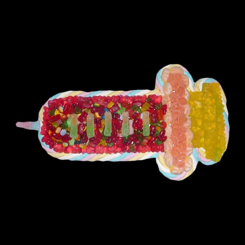 Gâteau de bonbons seringue