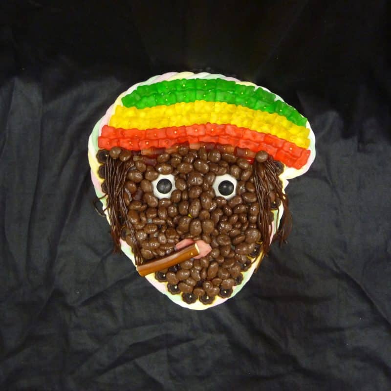 Gâteau de bonbons tête de Bob Marley