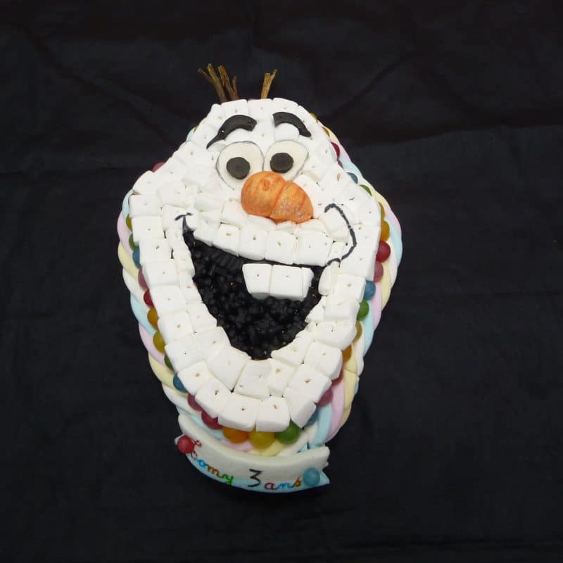 Gâteau de bonbons tête de Olaf Wald Disney