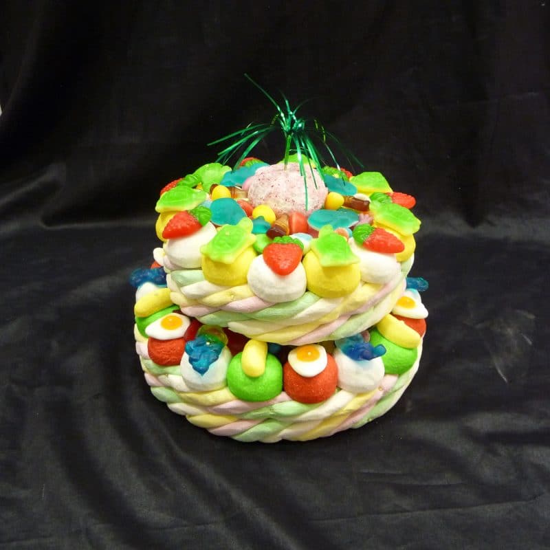 Pièce montée de bonbons ronde 2 étages