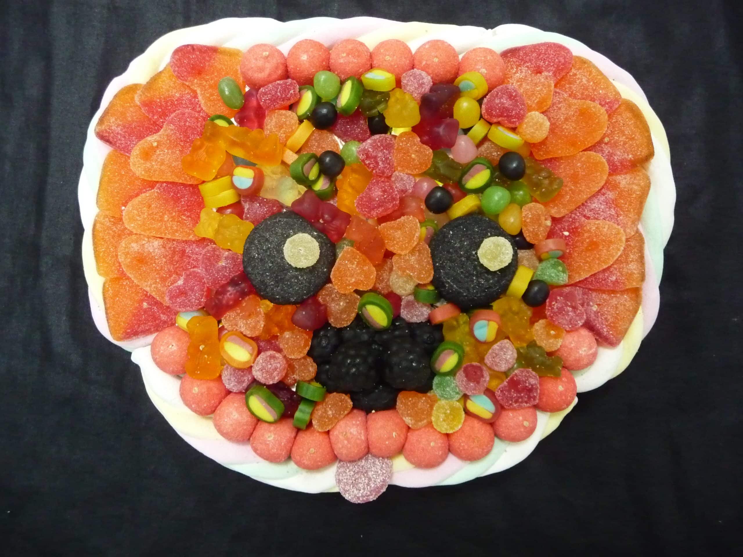 gateau de bonbons tete chien