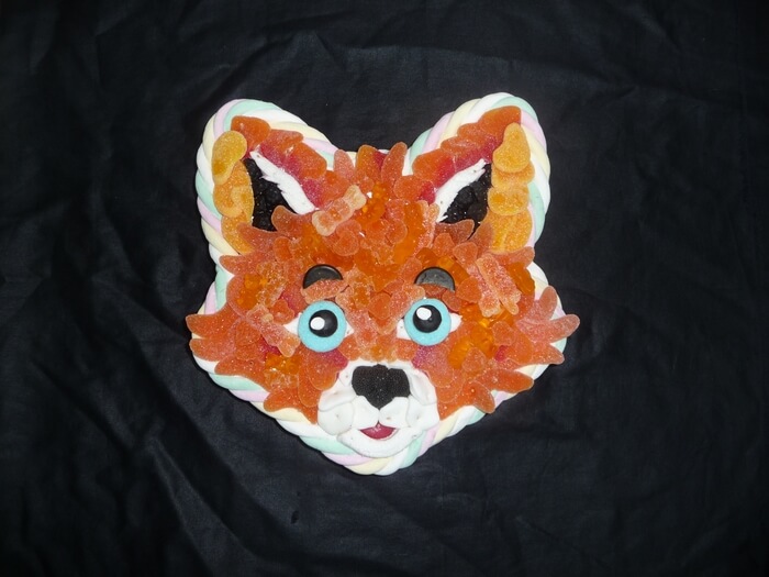 gâteau de bonbons tète de renard