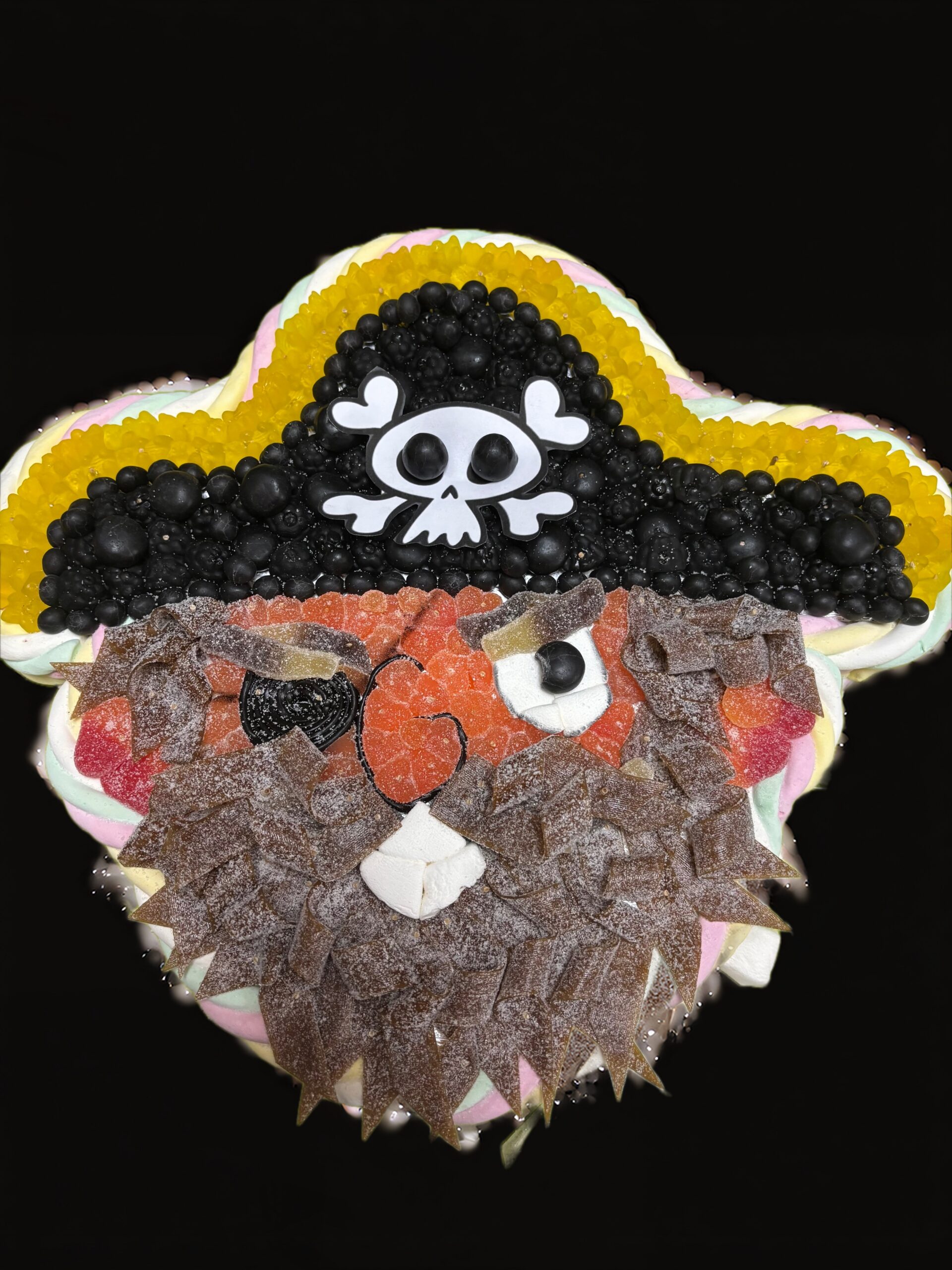 gateau de bonbons tete de pirate